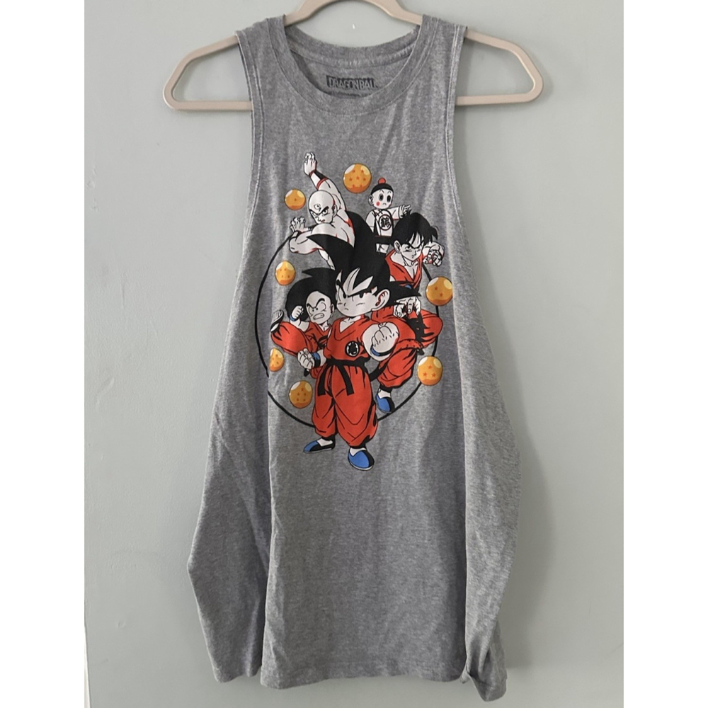 Dragon Ball‎ Shirt Tank Mens Tag XL Gray Toei Crew Neck Sleeveless